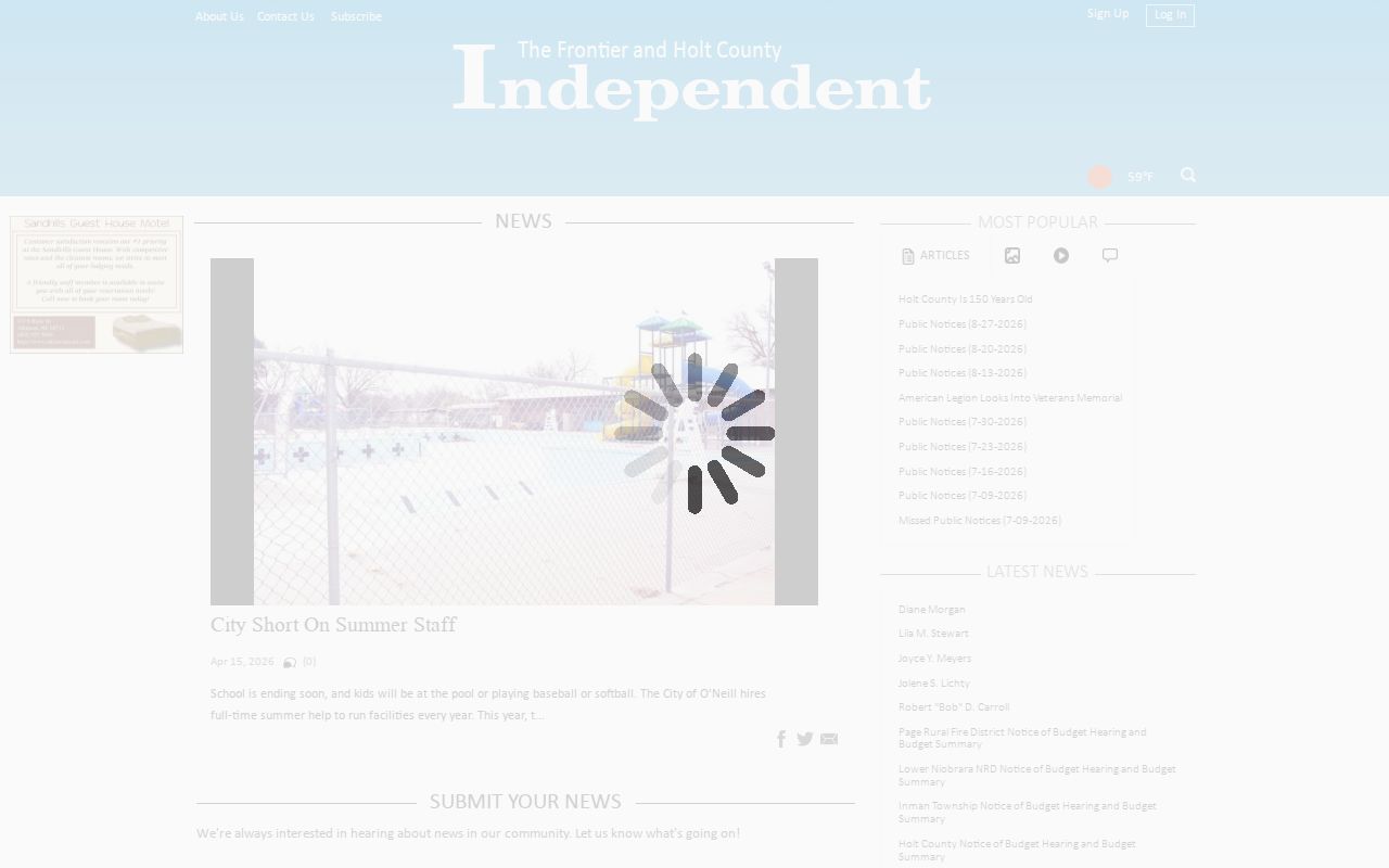 Holt County Independent news index, a selective local crime-news and arrest-record lead