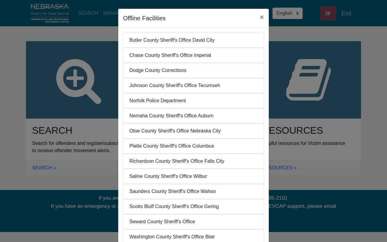 Holt County Nebraska custody notification service record source